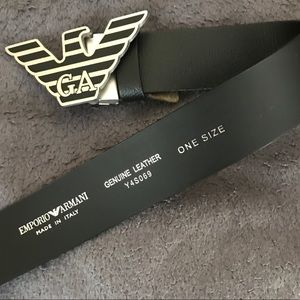 Emporio Armani calfskin leather